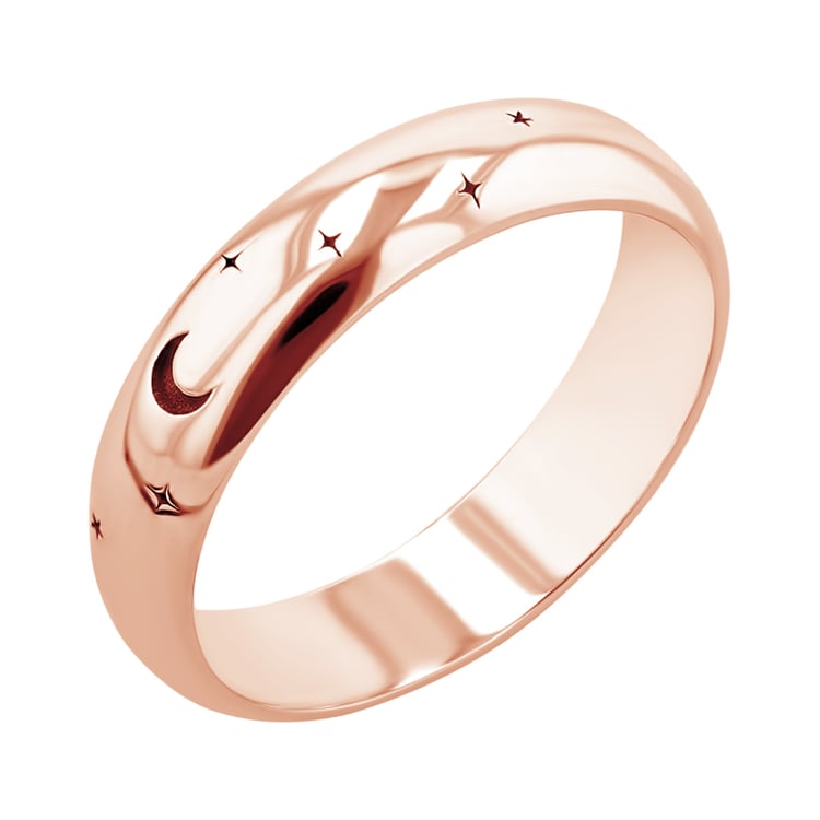 Eheringe mit der Gravur von Mond und Sternen Furilla 116413