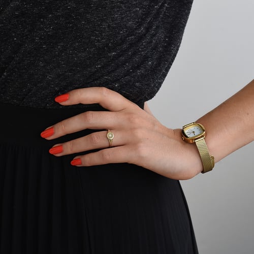 Goldener Siegelring mit Diamantstern Keylo