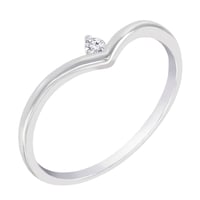 Silberring in V-Form mit einem Lab Grown Diamanten Doreen