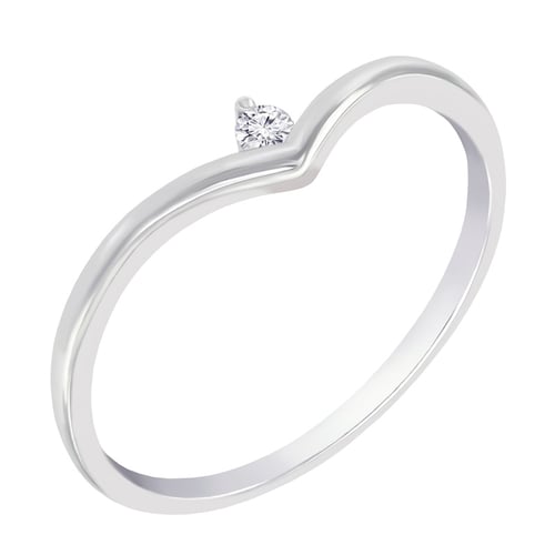 Silberring in V-Form mit einem Lab Grown Diamanten Doreen