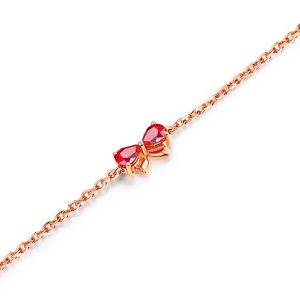 Elegantes goldenes Armband mit Rubinen Emma