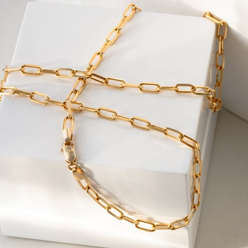 Massive Ankerkette in 50 cm aus 585er Gold