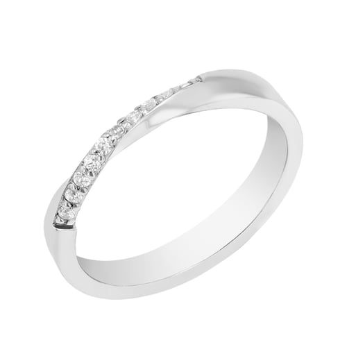 Verdrehte goldene Eheringe mit Diamanten Brielle