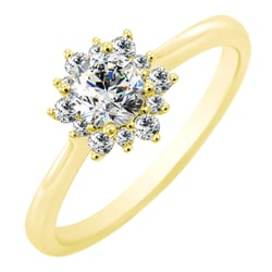 Goldener Verlobungsring mit Diamanten Condeh