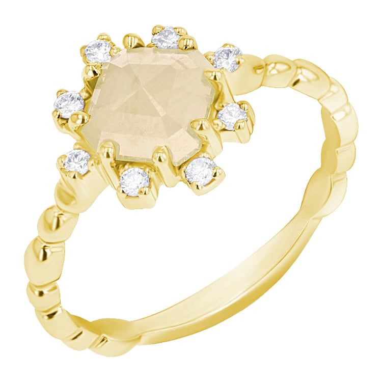 Goldener Ring mit gelbem Salt and Pepper Diamanten Alyce