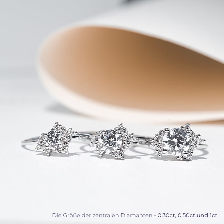 Unkonventioneller Cluster Verlobungsring mit Lab Grown Diamanten Talisha 128189