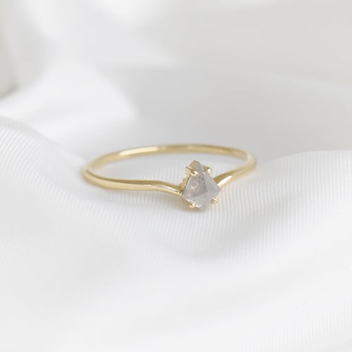 Minimalistischer Ring mit einem Salt and Pepper Diamanten Erebos