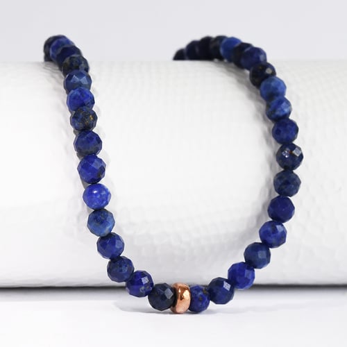 Silbernes Armband mit Perlen aus Lapislazuli Alima