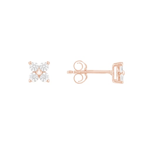 Silberne Ohrstecker in Blumenform mit Lab Grown Diamanten Teresia