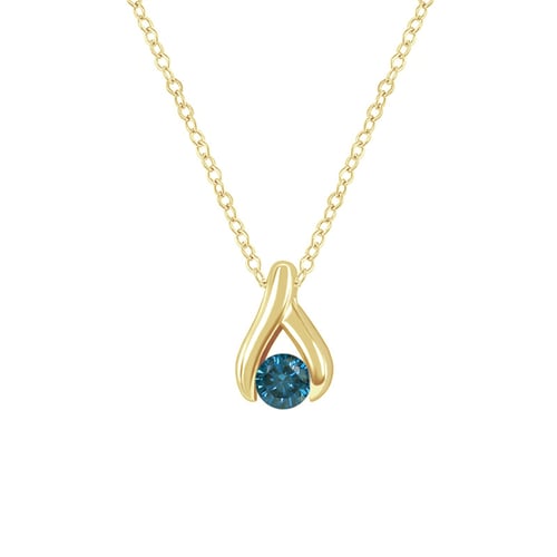 Minimalistischer Anhänger mit blauem Diamanten Tilda