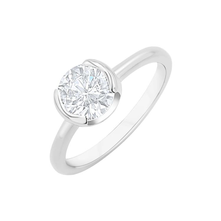 Goldring mit Halblünette natürlichem Diamanten Agrippa 164198