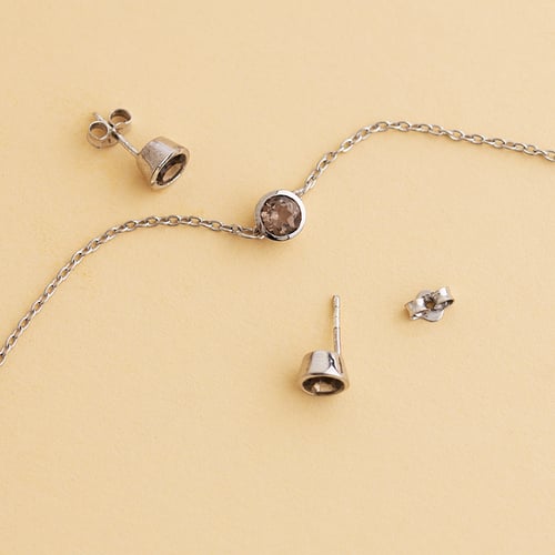 Silbernes Armband mit Rauchquarz Arleth