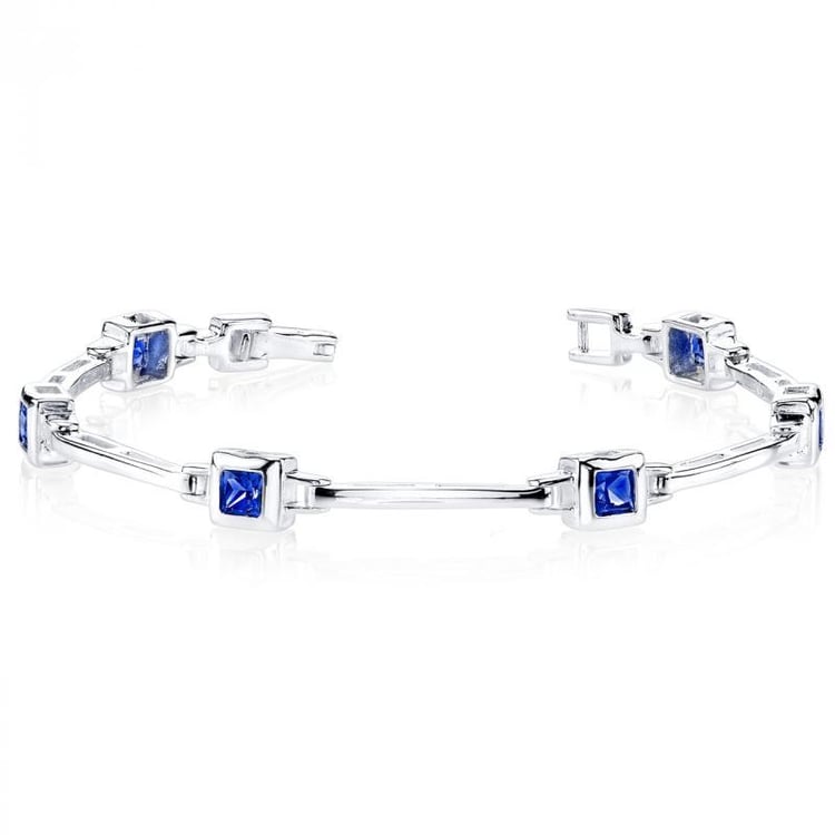 Feines Armband aus Silber mit blauen Saphiren Keblie