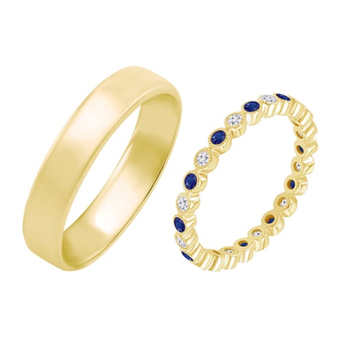 Eheringe mit Diamanten und Saphiren Catalin