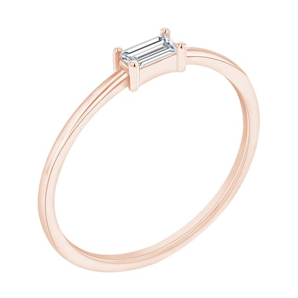 Ring mit einem Moissanit in Baguette-Form Koos