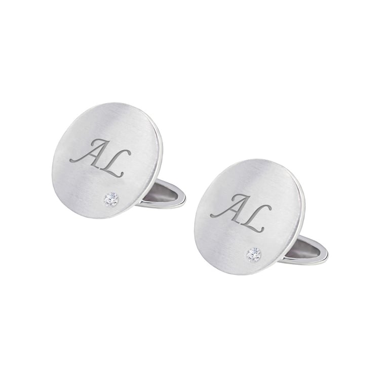 Mannschettenknöpfe aus Gold mit Gravur und Diamanten Hades