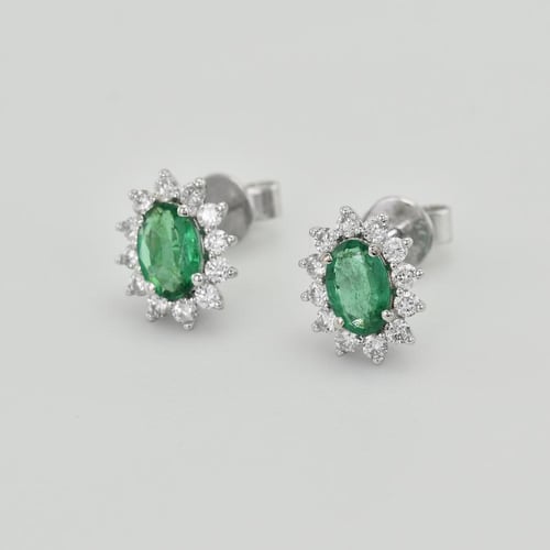 Goldene Smaragdohrringe mit Diamanten Mariell