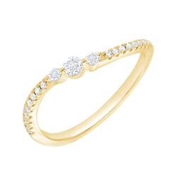 Gewellter Goldring mit Diamanten Mikael