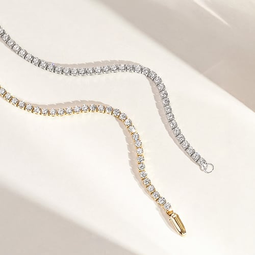 Goldenes Tennisarmband mit Lab Grown Diamanten Shimayra
