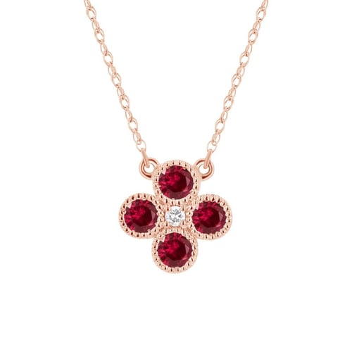 Halskette mit Rubinen und Diamant Emely