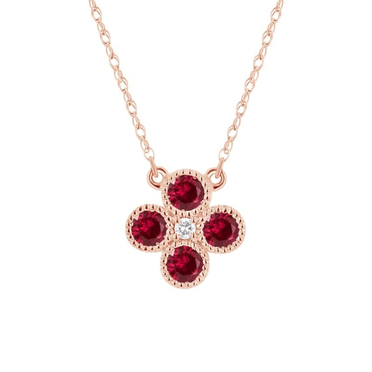 Halskette mit Rubinen und Diamant Emely 136203