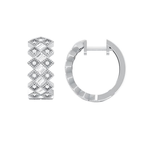Silberne Creolen mit Diamanten Helle