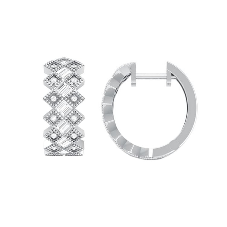 Silberne Creolen mit Diamanten Helle 160254