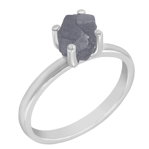 Goldener Ring mit Rohdiamant in dunkelgrau Nemy