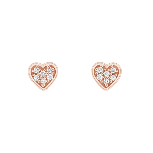 Ohrringe in Herzform mit Diamanten Janella