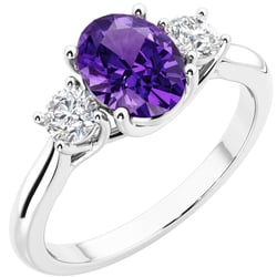 Verlobungsring mit Amethyst und Lab Grown Diamanten Brink