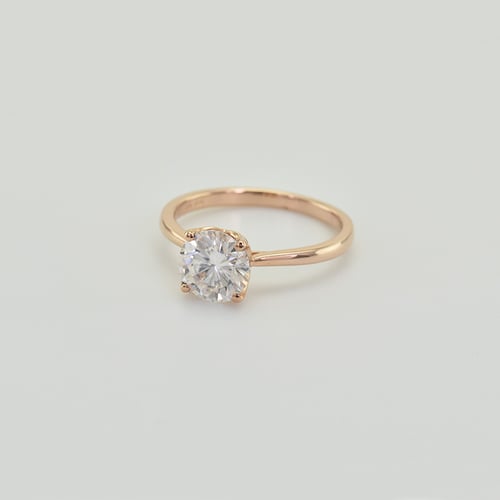 Solitär Verlobungsring mit Moissanit und Diamant Hleene