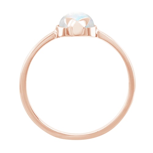 Goldener Ring mit Cabochon Mondstein Yana