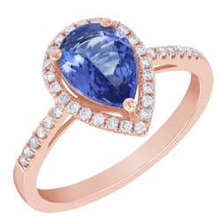 Goldener Verlobungsring mit Tansanit und Diamanten Falk