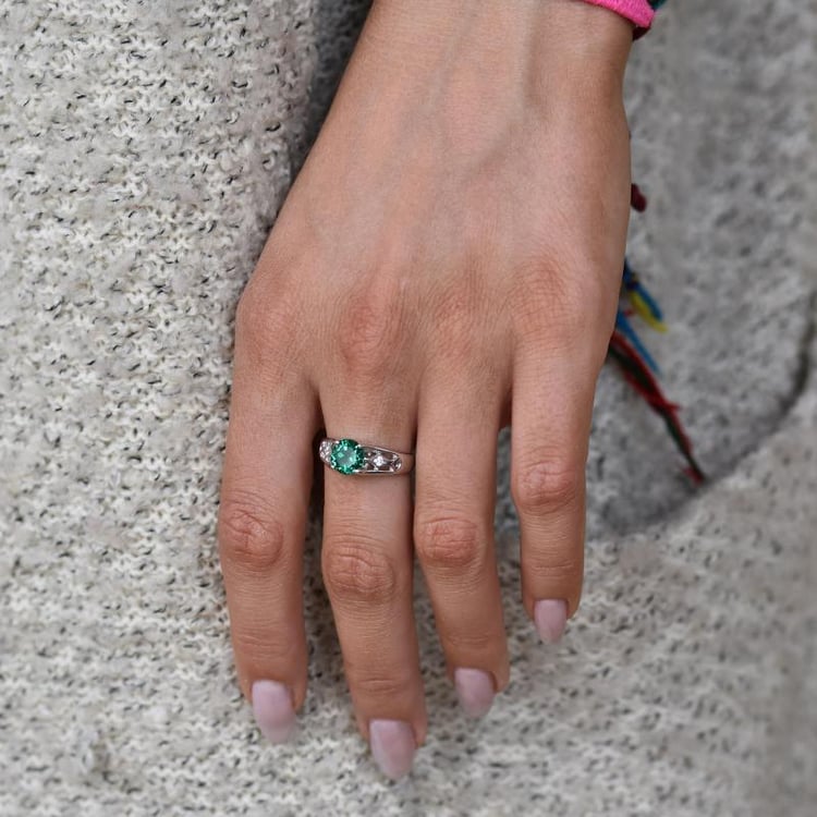 Silber-Ring mit Smaragden und Zirkonia Wyla 24607