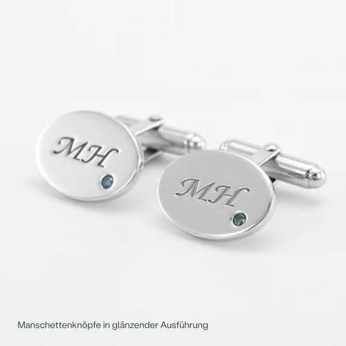 Silberne Manschettenknöpfe mit blauen Diamanten Rigel