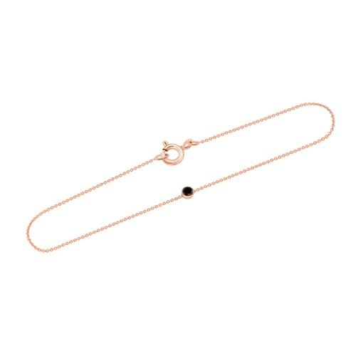 Minimalistisches Armband aus Gold mit schwarzem Diamanten Bonato