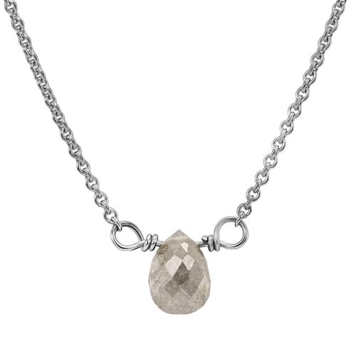 Goldene Halskette mit grauem Diamanten-Tropfen Vebrina