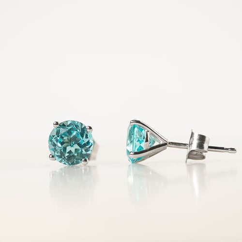 Schmuckset mit runden Lab Grown Paraiba Turmalín Alandra