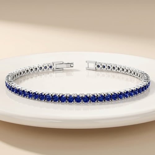 Elegantes silbernes Armband mit Saphiren Olga