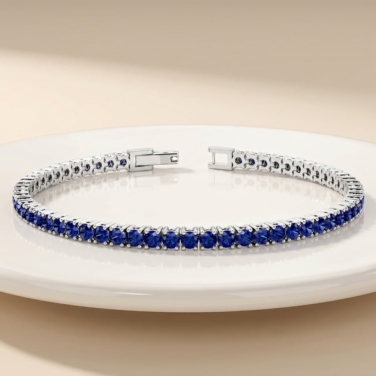 Elegantes silbernes Armband mit Saphiren Olga 167021