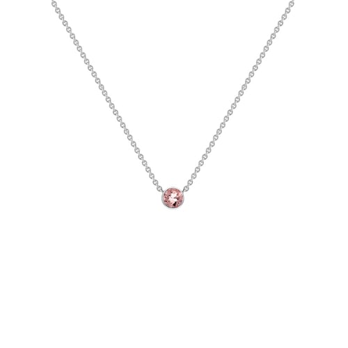 Silberne minimalistische Kette mit einem Morganit Glosie