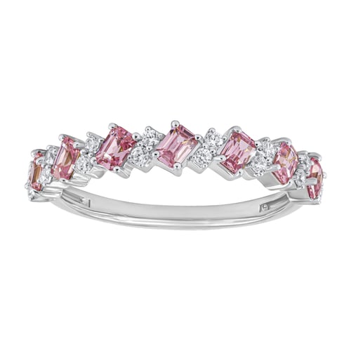 Half-Eternity-Ring aus Gold mit rosa Turmalinen und Diamanten Jamil