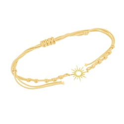 String-Armband mit einer silbernen Sonne Sun