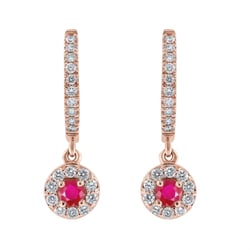 Wunderschöne silberne Ohrringe mit Rubinen und Lab Grown Diamanten Donna