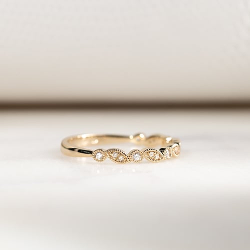 Vintage goldener Ehering mit Diamanten und Herrenring Sango