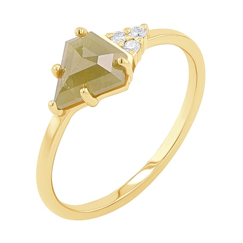 Ring mit fünfeckigem Salt and Pepper Diamant Emilija