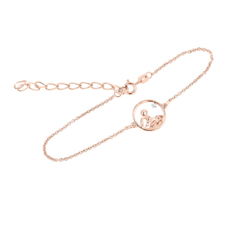 Silberarmband mit geschnitztem Anhänger mit der Figur des Kleinen Prinzen 152466