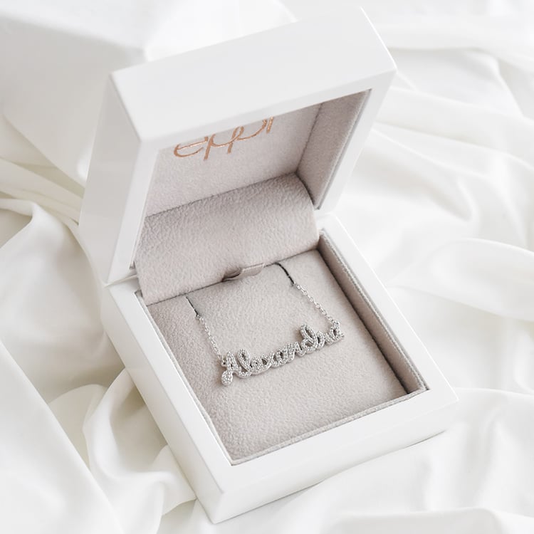 Silber Diamantkette mit Namen Noah 97598