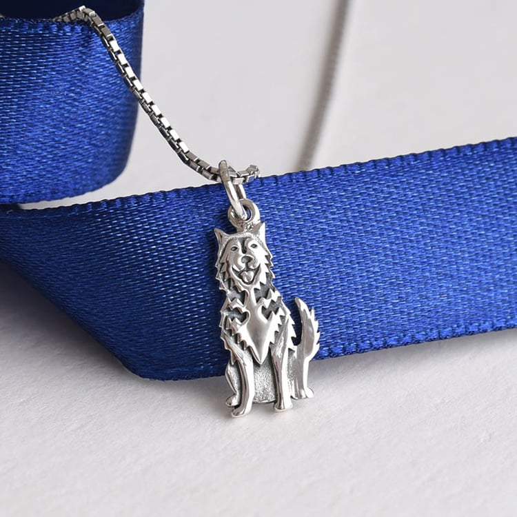 Silberner Anhänger in Hundeform Husky 78137