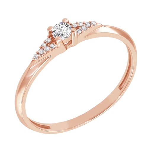 Silberner Ring mit seitlichen Lab Grown Diamanten Redely